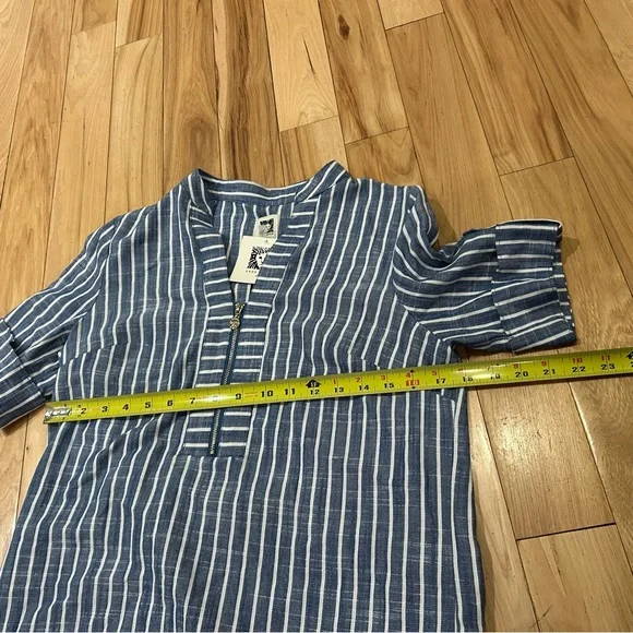 NWT Anne Klein Blue & White Striped Midi Blouse Dress - Women’s Size 4 - Picture 6 of 6